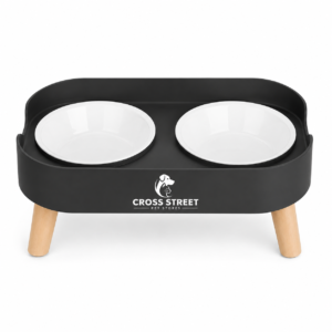 blackplasticpetbowlwithtwowhiteinsertsandwoodenlegsonwhite 09817aee a439 4885 9b23 45ef74bebfe5.png