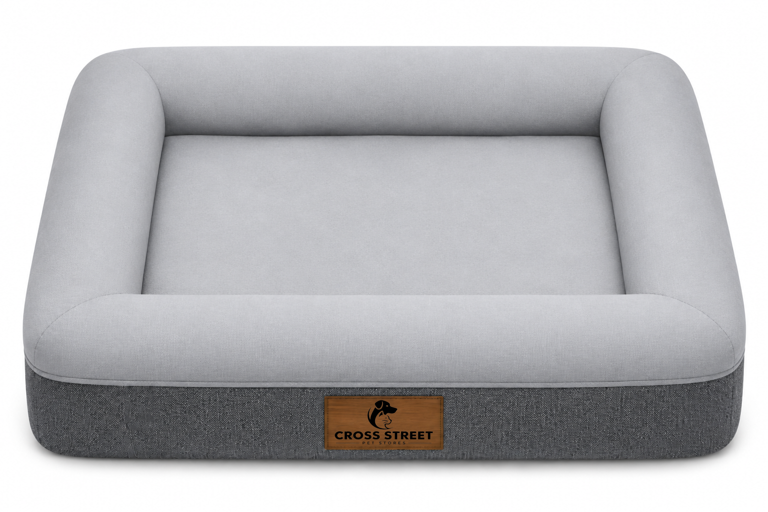 large gray inflatable air mattress with dark gray base and brown logo on white.png large gray inflatable air mattress with dark gray base and brown logo on white.png