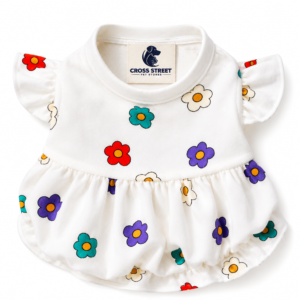 whitebabyromperwithcolorfulfloralpatternsandruffledshortsleeves.png